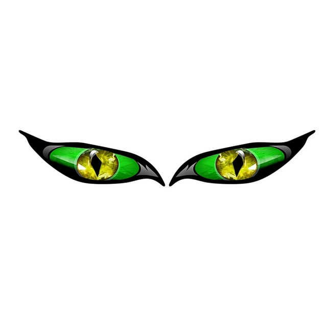 Yeacher 2PCS Car Stickers Evil Eye Zombie Style Sunproof Waterproof Decal for Rearview Mirror 5*2in