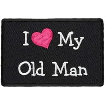 I Love My Old Man Pink Heart Patch, Ladies Patches