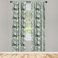 thumbnail image 2 of Ambesonne Floral Curtains, Monochrome Tropic Foliage, Pair of 28"x84", Pale Green Grey and White, 2 of 4