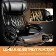 thumbnail image 6 of Qusaphy 800LBS Big and Tall Executive Office Chair, PU Leather Ergonomic Desk Chair with Adjustable Backrest and Thick Padded Cushion, Heavy Duty Chair for Home or Office Black, 6 of 9