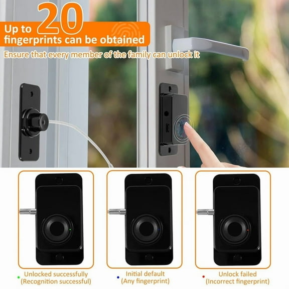 Fingerprint Fridge Lock, Refrigerator Safety Lock, Intelligent Cabinet Lock for Drawers, Dishwasher, Toilet and Cabinet