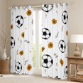 thumbnail image 2 of Homewish Cartoon Football Rugby Blackout Curtains Set of 2 (52x84 Each), Groovy Flower Floral Window Curtains, Teens Kids Boys Girls Curtains and Drapes, Living Room Curtains Decor, 2 of 6