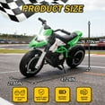 thumbnail image 6 of Xuanlur 24V 9AH Electric Motorbike, 9 mph & 110lb Max, 200W Ride on Motorcycle for Big Kids w/EVA Tires, LED Lights & Power Display, 2 Speed, Bluetooth, Music, Electric Motorcycle for Ages 6+, Green, 6 of 8