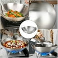thumbnail image 3 of HLONK Fourniture de Cuisine Poêle Wok en Acier Inoxydable avec Couvercle Marmite Argent, 3 of 6