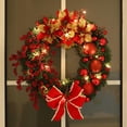 thumbnail image 3 of Coronas navideñas, corona pa exteriores de 15,75 ", cintas rojas, adornos navideños pa fiestas en , decoración de ped de Baoblaze Corona de vacaciones, 3 of 8