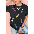 thumbnail image 3 of Women's Black Sequined Bow Graphic Tee - Perfect for Country Music Festivals | [ZhiHiMeRi] | (US 20-22)2XL, 3 of 8