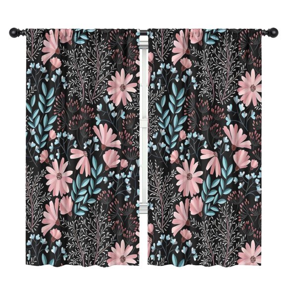 Blackout Kids Curtains,Pioneer Flower Floral Print Pattern Childrens Insulated Curtains Set Of 2,Bedroom Essentials,Toddler Room Decor 42"x84"