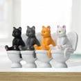 thumbnail image 2 of UDIYO Cat Figures High Simulation Vivid Expression Decoration Accessories Toilet Sitting Miniature Cat Animal Model Toy for Kids, 2 of 7