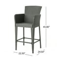 thumbnail image 2 of GDF Studio Welmas Outdoor Wicker 28 Inch Barstool, Set of 2, Gray, 2 of 4