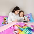 thumbnail image 5 of Erosebridal Girls Unicorn 7-Piece Twin Bedding Sets,Multicolor Glitter Print Bedding Comforter Set For Kids,Reversible Pink, 5 of 7