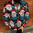 thumbnail image 4 of qolati Mens Christmas Shirts Casual Printed Long Sleeve Button Up Dress Shirt Male Winter Festival Shirts Santa Claus Party Hawaii Blouses Top, 4 of 8