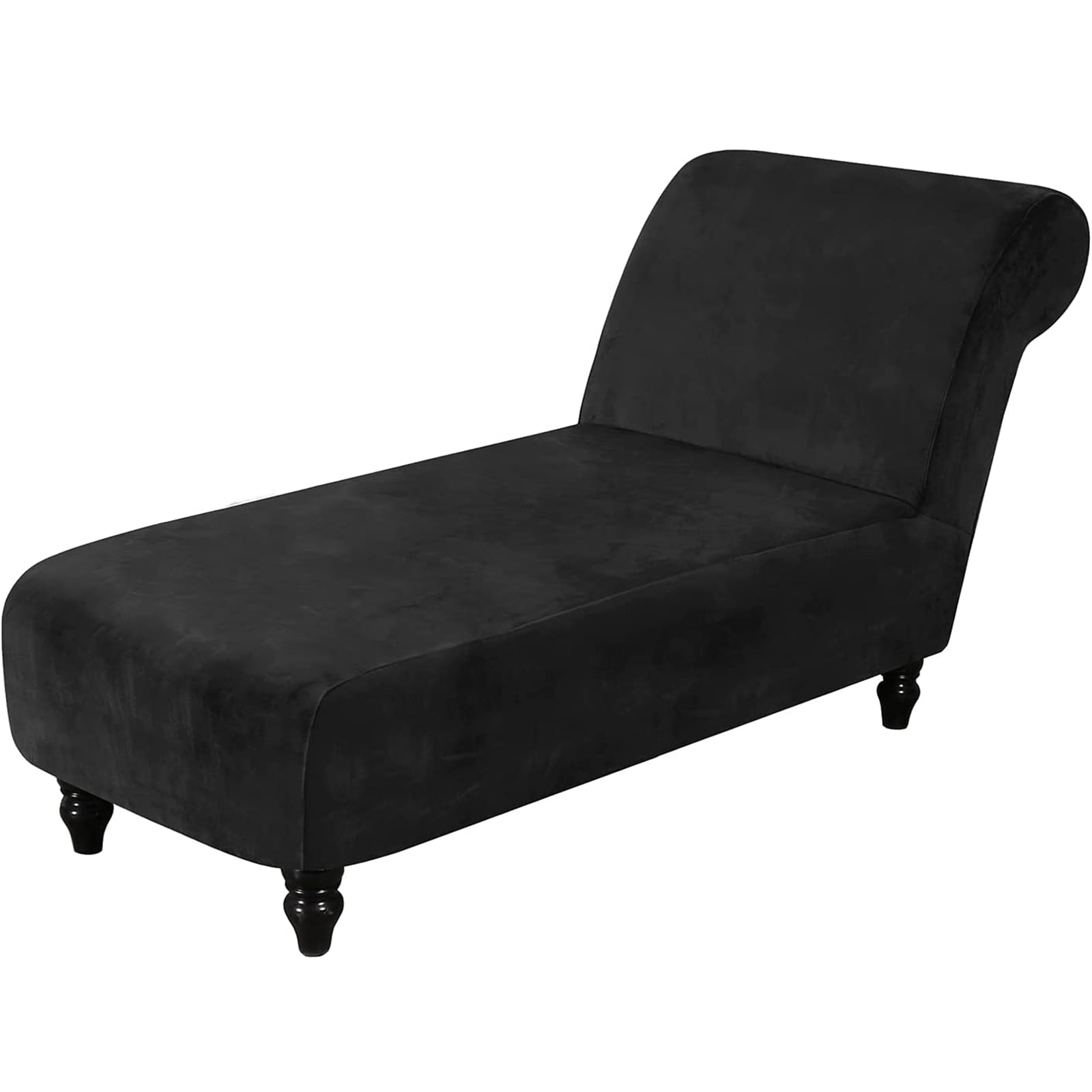 Rosnek Velvet Chaise Lounge Slipcover, Stretch Armless Chaise Lounge