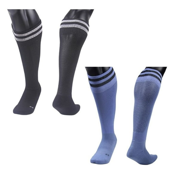 Lian LifeStyle Exceptional Boy's 2 Pairs Knee High Sports Socks for Soccer, Softball, Baseball, Soccer, and Many Other Sports XL002 Size XXS BLACK,LIGHT BROWN