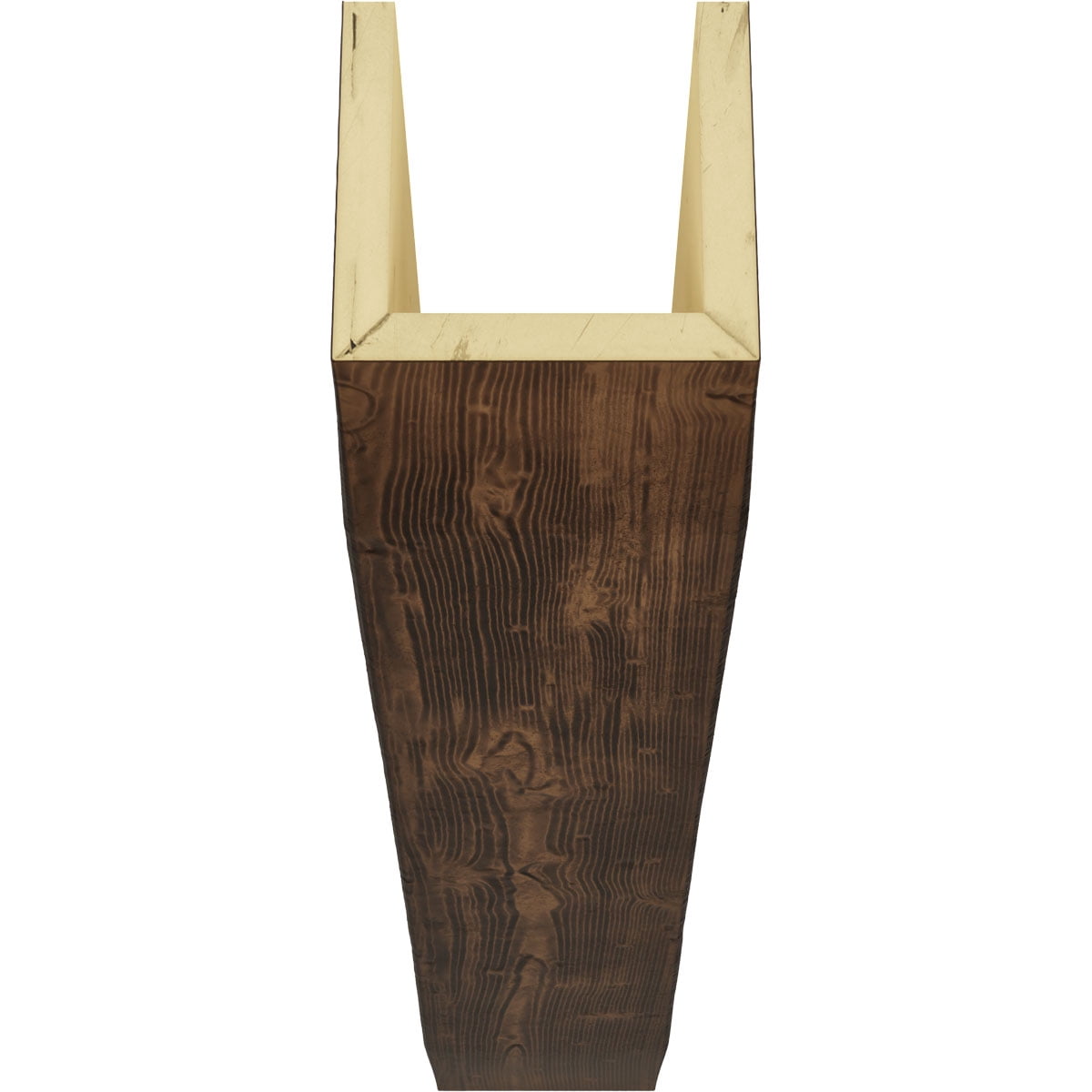 Ekena Millwork 4"W x 12"H x 14'L 3-Sided (U-beam) Sandblasted Endurathane Faux Wood Ceiling Beam, Premium Aged