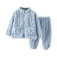 thumbnail image 2 of Girls Fashion Girls' Clothing Sets Girls Flannel Pajama Set Warm Winter Outfit Soft Sleepwear For Toddler Kids Cozy Home Loungewear, 2 of 3