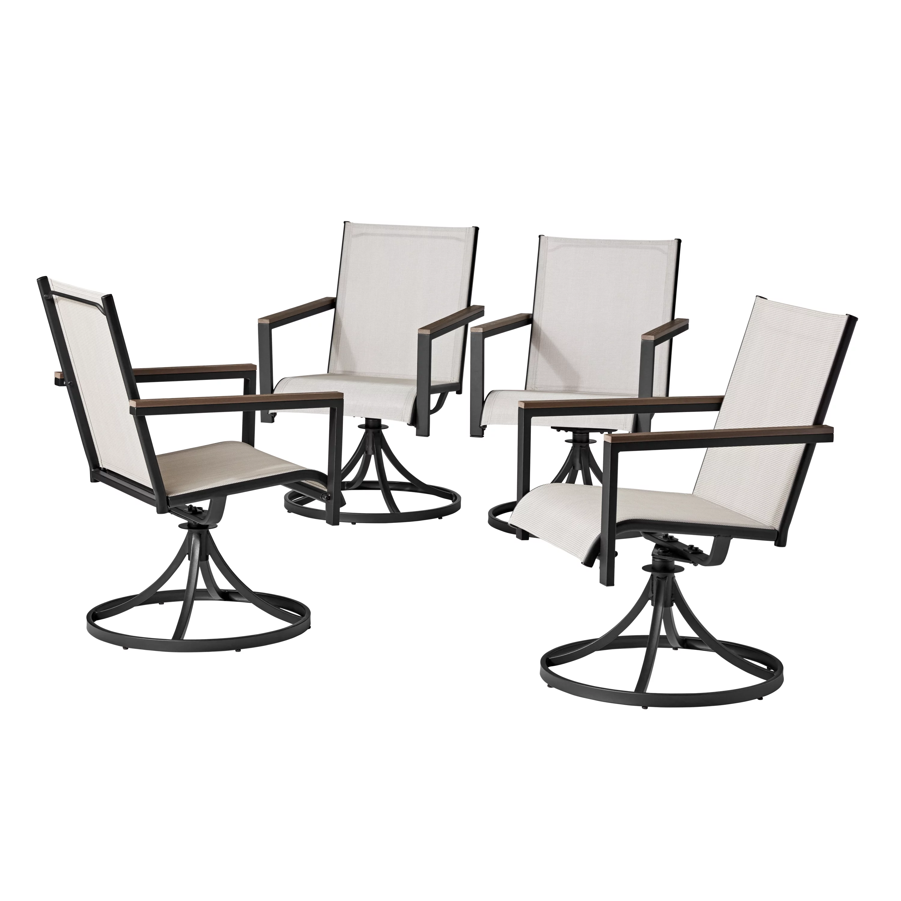 Better Homes & Gardens Brees 5 Piece Sling Swivel Dining Set, Brown