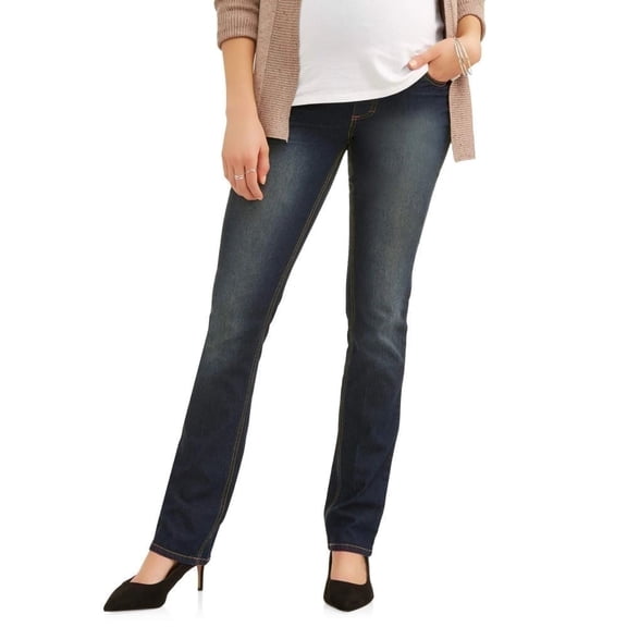 Times Two Overbelly Super Soft Straight Leg Five Pocket Maternity Jean