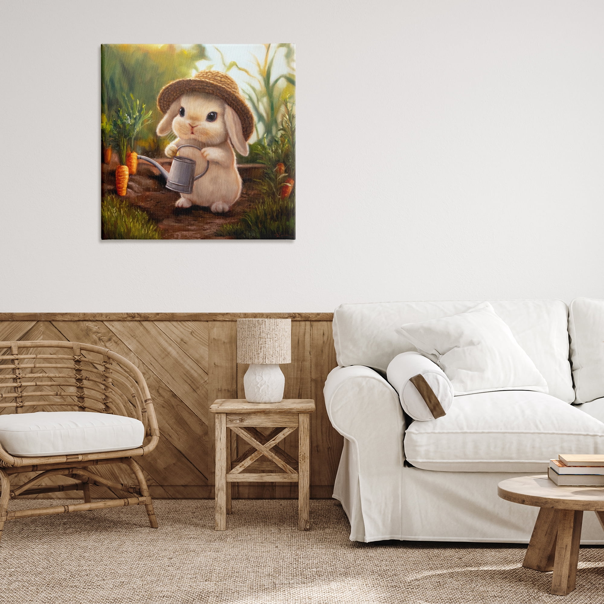 Stupell Industries Bunny with Carrot Garden Canvas Wall Art, design by Lucia Heffernan