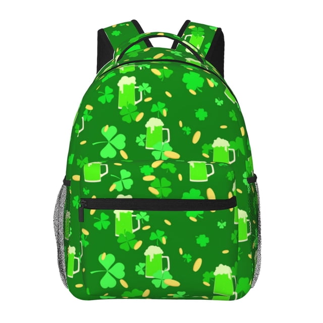 Disketp St Patrick's Day2 Mochila Estampada para Hombre y Mujer – Mochila Ligera Clásica con Múltiples Bolsillos para Universidad, Trabajo y Viajes-One Size