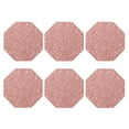 thumbnail image 2 of Pofeuu Rose Gold Pink Glitter Print Leather Coasters Set of 6, Round Cups Mugs Mat Pad for Home Kitchen Heat Resistant Drink Coasters,Octagon, 2 of 7