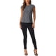 thumbnail image 2 of INSPIRAR CHIC Blusas de Mujer de Tweed con Patrón Moteado, Manga Corta, Casual, Verano, Talla XL, Negra, 2 of 6