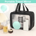 thumbnail image 5 of Wattne LED Lighted Travel Makeup Mirror, 1x/10x Magnification - Daylight LED, Pocket or Purse Mirror, Small Travel Mirror. Folding Portable Mirror, Small - 3.5 inch (Cyan), 5 of 7