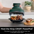 thumbnail image 4 of Ninja Crispi 5-in-1 Portable Glass Air Fryer Cooking System FN103BF, British Racing Green with Soft Gold Trim, 1500W, New, 4 of 17