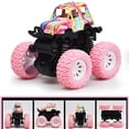 thumbnail image 4 of FELTECHELECTR Vehículo todoterreno de juguete, modelo de automóvil de inercia, modelo de coche de juguete, coche de juguete antiimpacto, vehículo de tracción en las cuatro ruedas, juguete rosa, 4 of 6