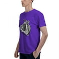 thumbnail image 5 of Graphic Tees Vintage Motorcycle Men's Short Sleeve Standard T-Shirt 150g Purple, 5 of 8