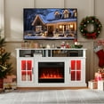 thumbnail image 4 of Costway 58" Fireplace TV Stand with LED Lights Entertainment Center for 65 Inch TV White, 4 of 10