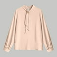 thumbnail image 2 of Maean Plus Size Blouse for Womens Chiffon Long Sleeve Business Dressy Tops Round Neck Office Shirts, 2 of 3