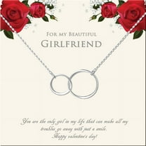 Anavia Birthday Gift for Girlfriend, Double Circle Necklace, Necklace for Girlfriend, Gifts for Girlfriend, Girlfriend Birthday Gift, Anniversary Gift, Valentines Day Gift For Her- [Silver]