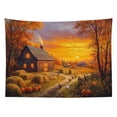 thumbnail image 5 of HVEST Fall Farm Pumpkin Harvest Tapestry Wall Hanging Rustic House and Chicken Wall Tapestry for Bedroom Orange Sky Tapestry for Living Room College Dorm Home Decor,59x51 inch, 5 of 5