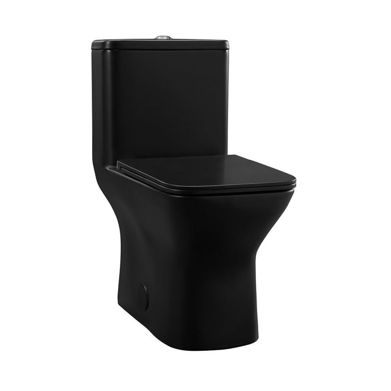 Matte Black Toilet Modern One Piece Dual Flush - Siena