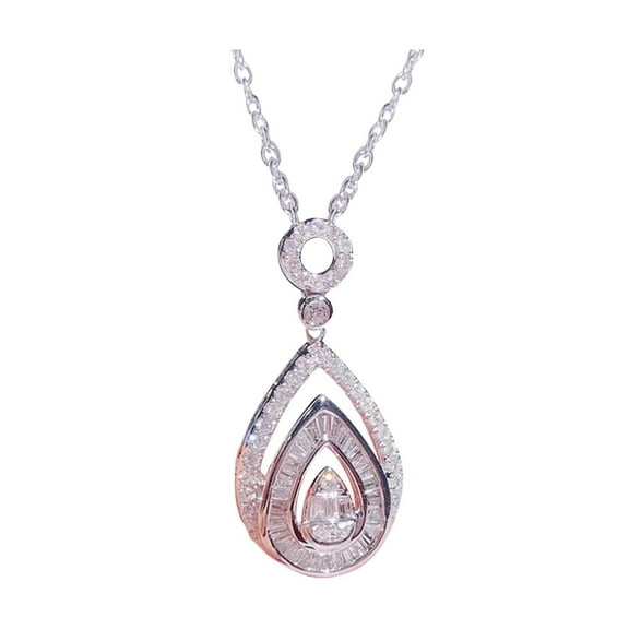 Women's Flash Zircon Geometric Pendant Necklace Collection - Shiny Inlaid Zircon Jewelry for Every Occasion