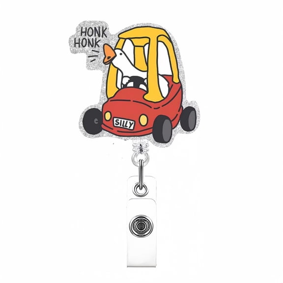 Funny Nurse Badge Reel, Cute Work Badge Holder with Retractable Clip, Pediatric Badge Buddy, Nursing Student RN LPN CNA MA Medical Worker Teacher Doctor ID Name Badge Clip Accessories