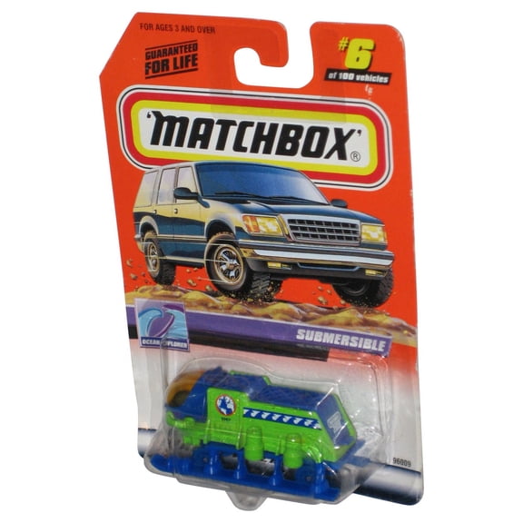 Matchbox Ocean Explorer (1999) Green Submersible Toy Submarine #6/100