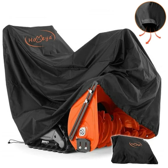 HOMEYA 600D Heavy Duty Snow Blower Thrower Cover Two/Single Stage Waterproof UV Protector, Black