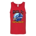 thumbnail image 2 of Reel It Like You Stole It Mens Graphic Tank Top, Red, Small, 2 of 3