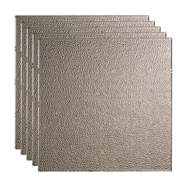 FASÄDE Border Fill Decorative Vinyl 2ft x 2ft Lay in Ceiling Panel in Galvanized Steel (5 Pack)
