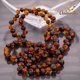 thumbnail image 4 of Amberalia, Collar de Ámbar Báltico de 45 cm, modelo para Adultos, con broche de rosca y nudos entre cada cuenta. Ámbar Importado de Lituania. Modelo Bicolor Cherry Cognac Pulido. Amberalia Collar 45 cm adulto, 4 of 7