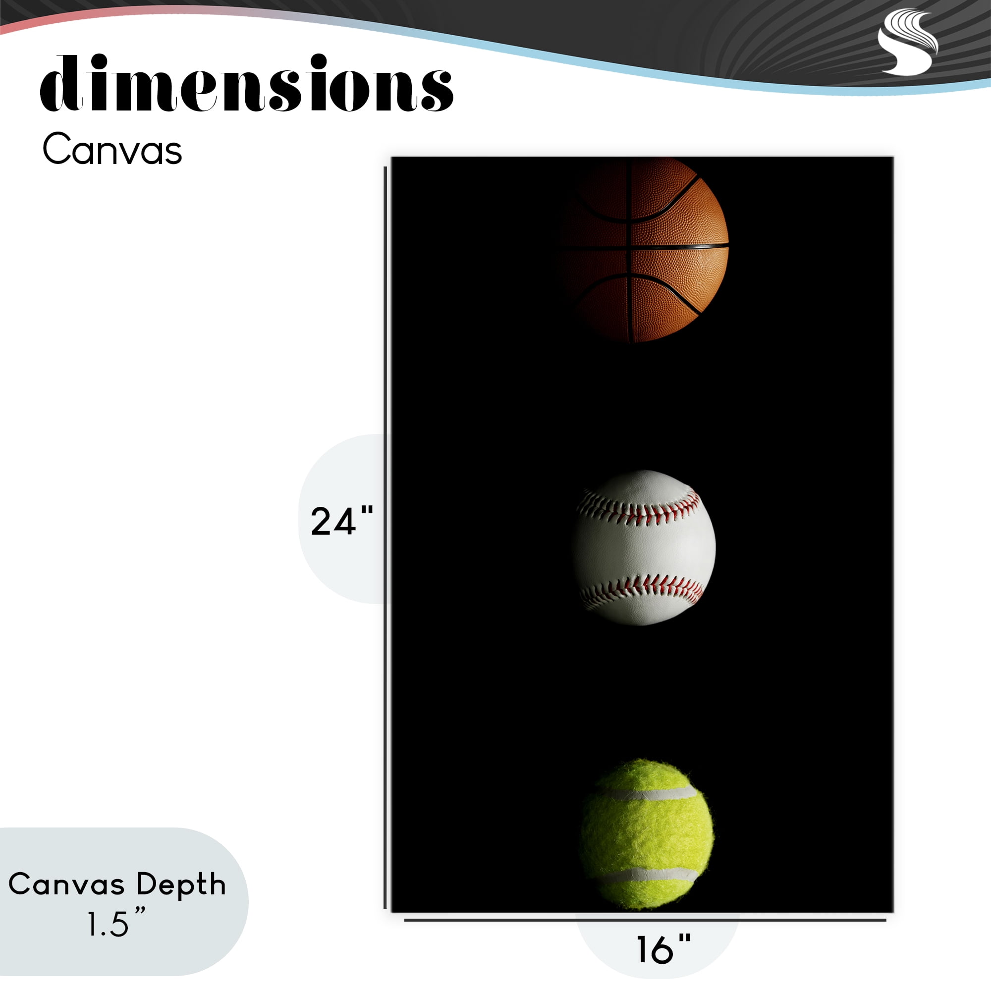 Stupell Industries Sports Balls Spotlight Canvas Wall Art, design by Jesse Keith