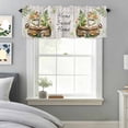 thumbnail image 3 of Sweet Home Words Frog Valances for Windows,Kitchen Valance Rod Pocket Short Curtain, Coffee Mushroom on Wood Board Valance Curtain Window Valances for Bedroom Bathroom Living Room 42x12in, 3 of 9