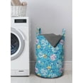 thumbnail image 3 of Botanical Laundry Bag, Abstract Flowers and Leaves Colorful Circles on Blue Backdrop Spring Time, Hamper Basket with Handles Drawstring Closure for Laundromats, 13" x 19", Multicolor, by Ambesonne, 3 of 4