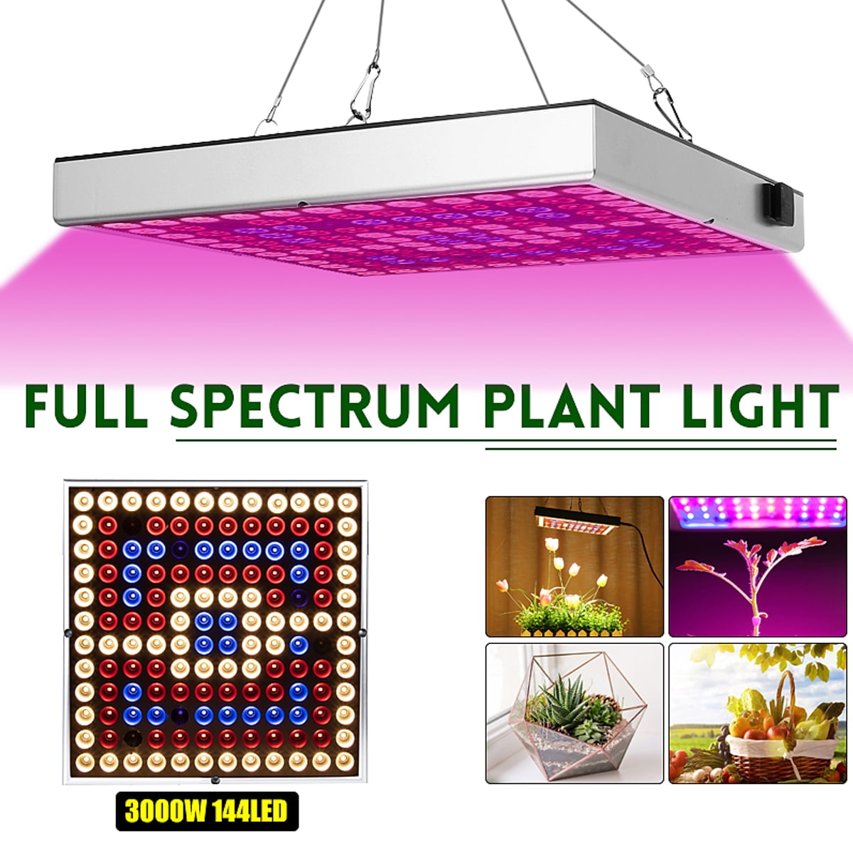 144 LED Grow Light Hydroponic Full Spectrum Indoor Veg Flower Plant Lamp 