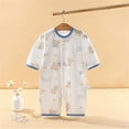 thumbnail image 3 of Zwiiyzr 0-2T Long Sleeve Baby Romper Unisex Cotton One-Piece Summer Pajamas Boy Girl Footless Jumpsuit Snap Closure Blue, 3 of 3