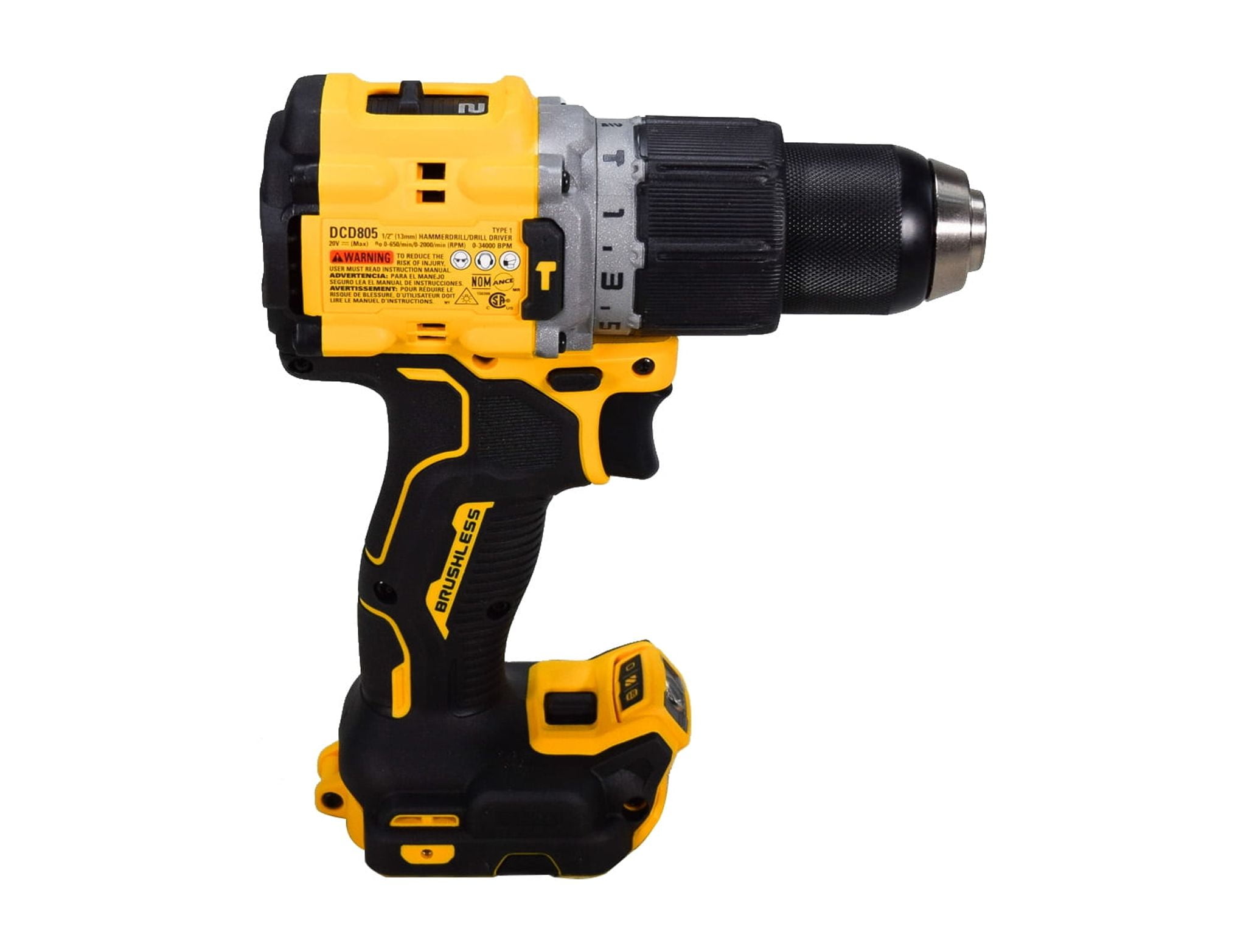 Dewalt DCD805B 20V Compact Cordless 1/2" Brushless Hammer Drill (Tool Only)