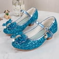 thumbnail image 5 of Quealent Girls Dress Shoes Kids Toddler Heels Pumps Flower Girl Mary Jane School Wedding Party Princess Shoes Blue for Size 1.5, 5 of 5