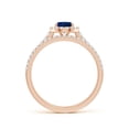 thumbnail image 2 of ANGARA Natural Classic Blue Sapphire and Diamond Bridal Set in 14K Rose Gold for Women (Size-7x5mm) | September Birthstone, Birthday, Anniversary, Jewelry Gift for Women | Natural Blue Sapphire Ring, 2 of 9