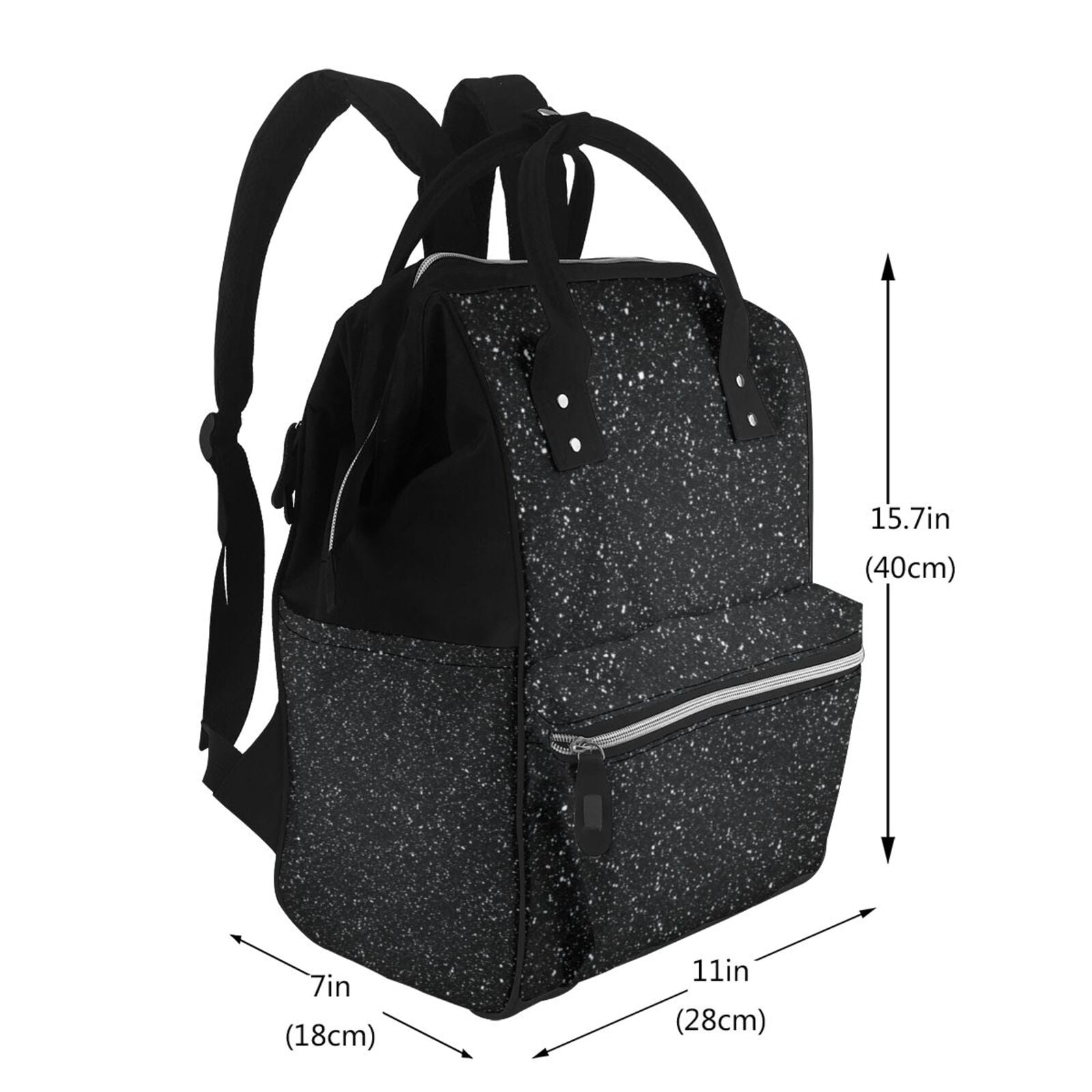 Defioc Black Glitter for Baby Diaper Bag Backpack - Baby Bag for Boys & Girls - Diaper Backpack - Large Travel Diaper Bags- Baby Registry Search & Shower Gifts